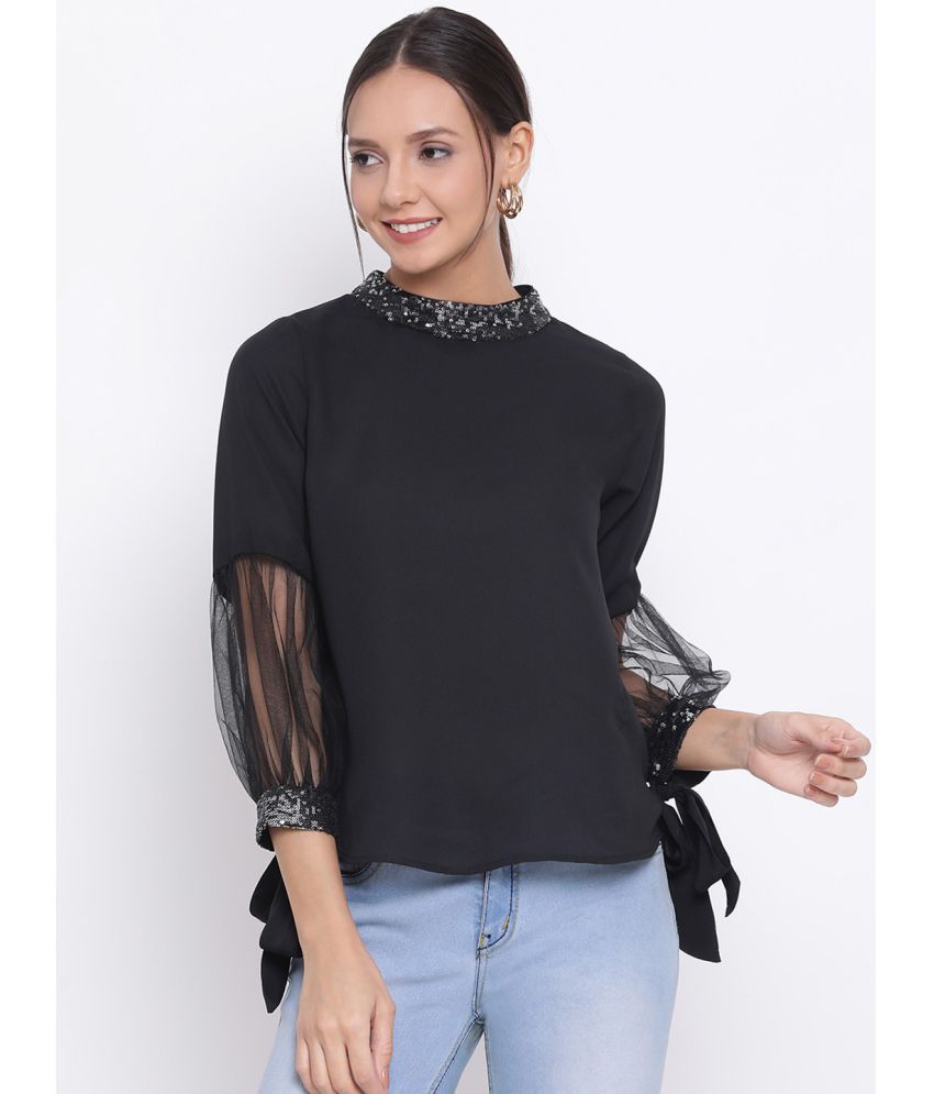     			ALL WAYS YOU Polyester Regular Tops - Black Single