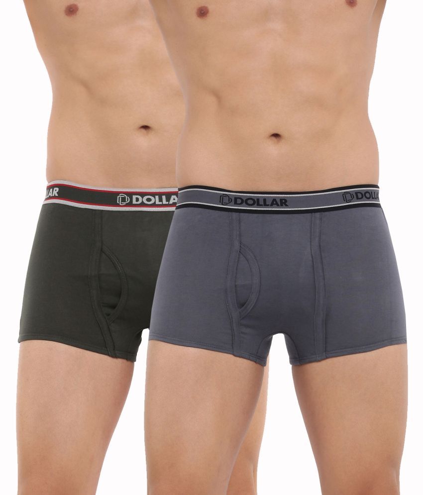     			Pack of 2 Dollar Bigboss Assorted Solid Cotton Blend Men Trunk