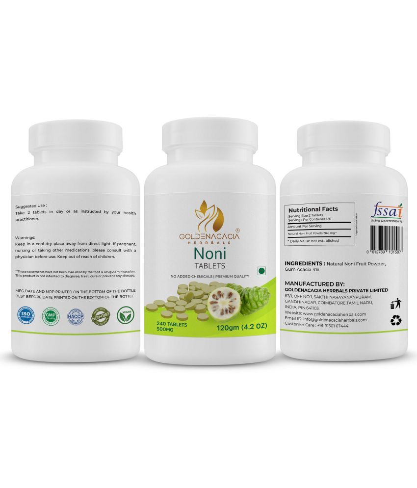     			GOLDENACACIA HERRBALS Noni fruit 500mg 240 Tablets Tablets 1 no.s