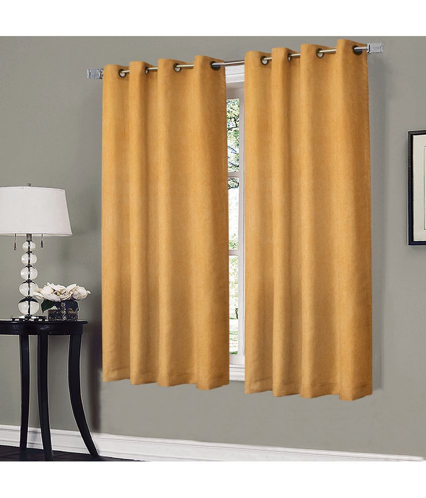     			Home Candy Set of 2 Window Blackout Room Darkening Eyelet Polyester Gold Curtains ( 152 x 120 cm )