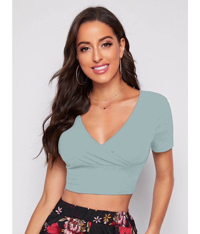     			Aahwan Polyester Crop Tops - Green Single