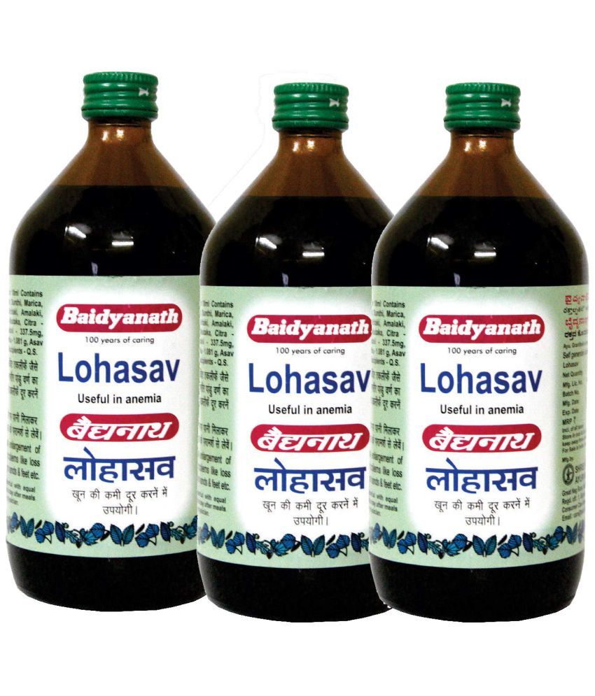     			Baidyanath Lohasav increases hemoglobin Liquid 450ml (Pack of 3)