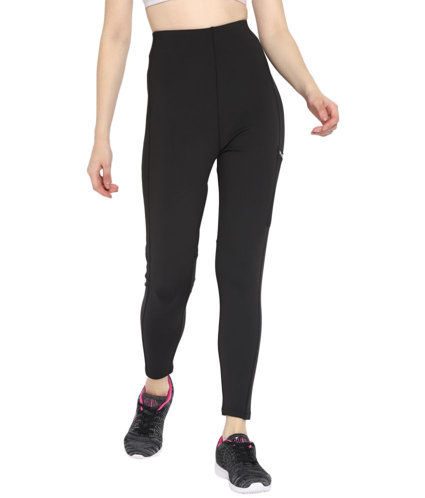     			OFF LIMITS Black Poly Spandex Color Blocking Tights - Single