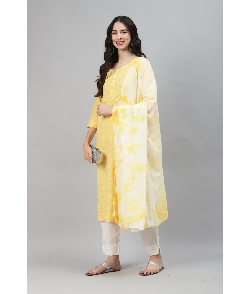     			HIGHLIGHT FASHION EXPORT Cotton Kurti With Pants - Stitched Suit Single