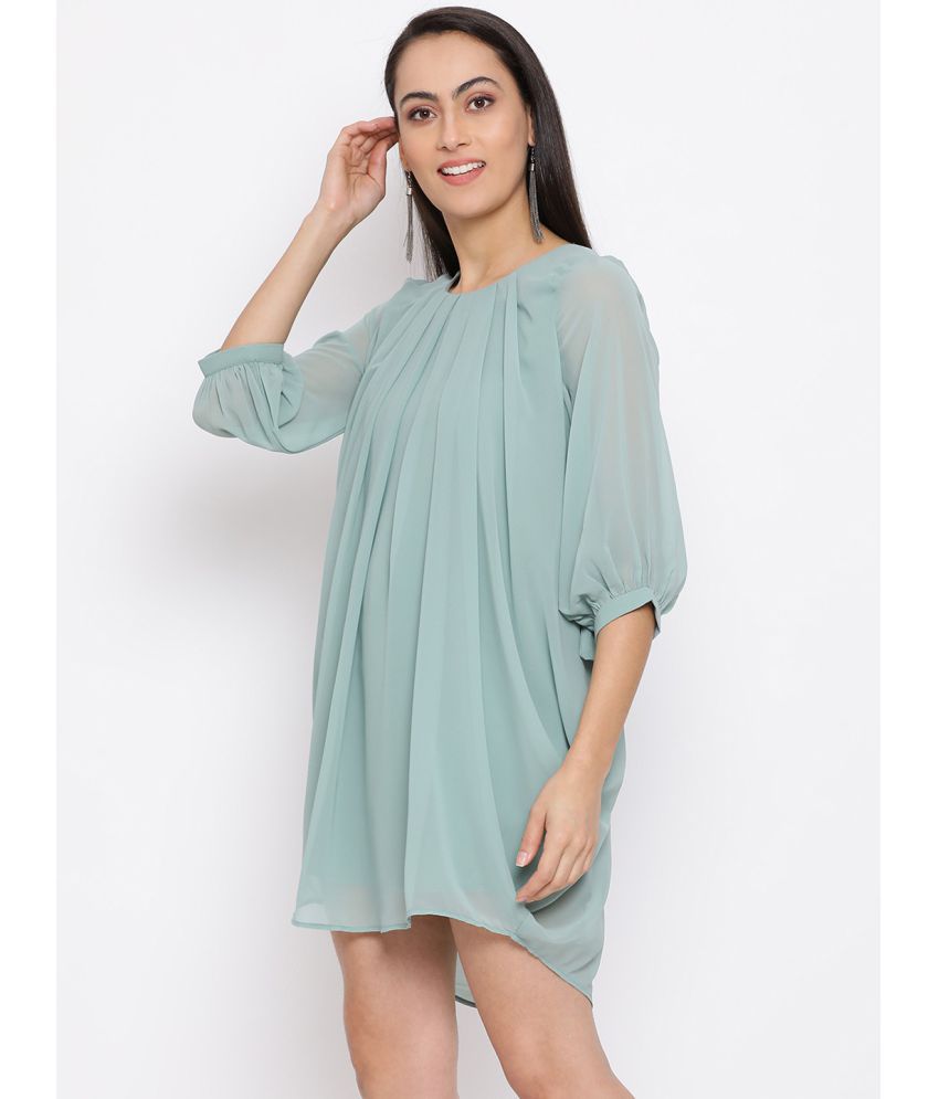     			ALL WAYS YOU Polyester Green Fit And Flare Dress -