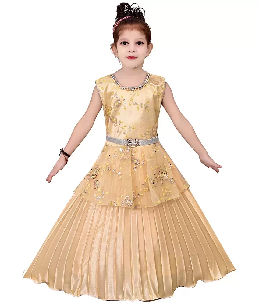 Fashion Dream  Yellow Polyester Girls Gown  Pack of 1   Buy Fashion  Dream  Yellow Polyester Girls Gown  Pack of 1  Online at Low Price   Snapdeal