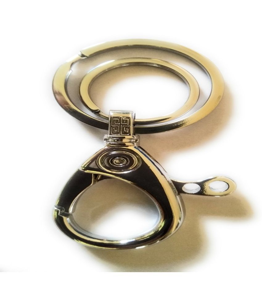     			set of 2 Metal Keychain | Keyring | Key Ring | Key Chain for Your Car Bike Home Office Keys | for Men Women Boys Girls (Silver)