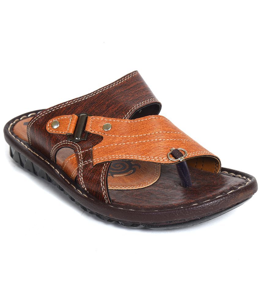     			Ajanta - Brown  Leather Slipper