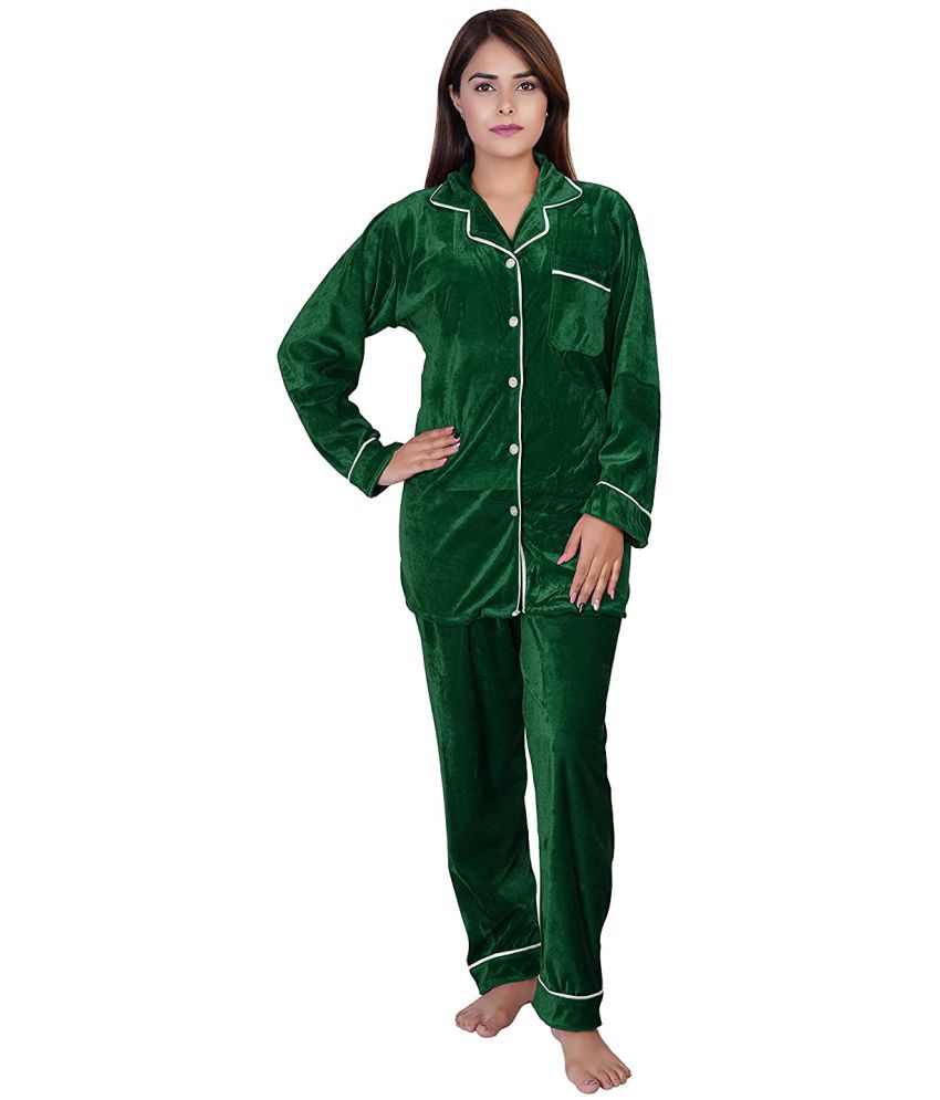     			Gutthi Cotton Nighty & Night Gowns - Green Single