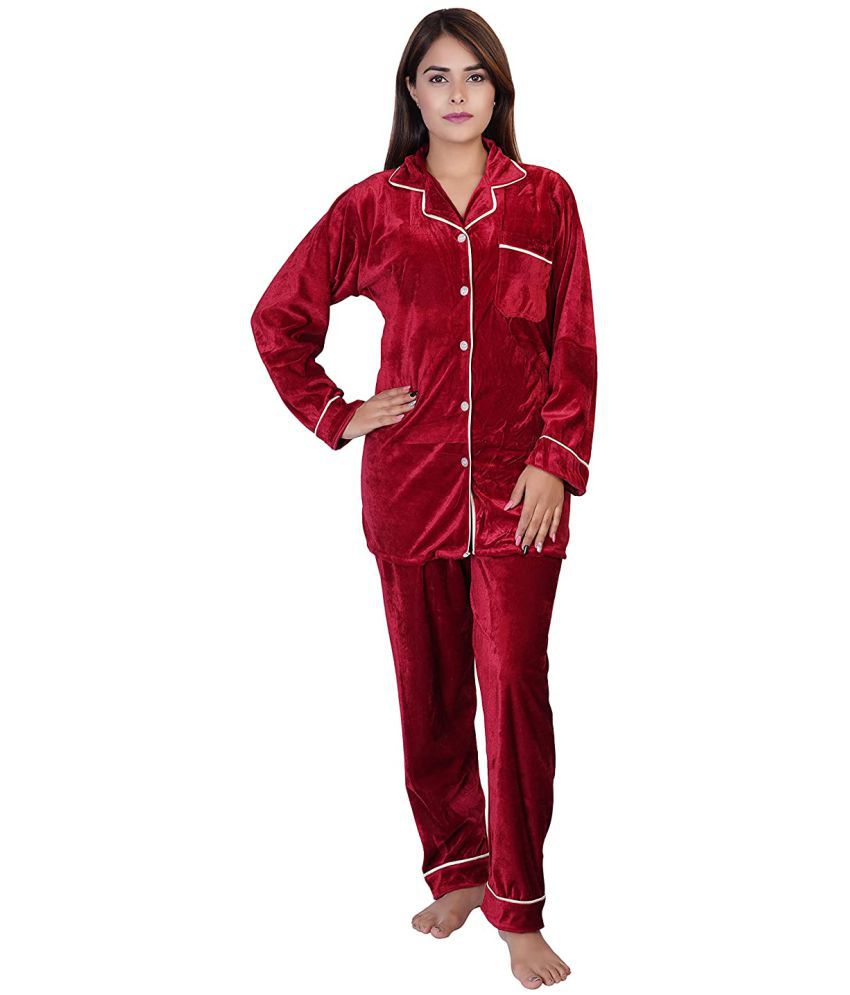     			Gutthi Cotton Nighty & Night Gowns - Red Single