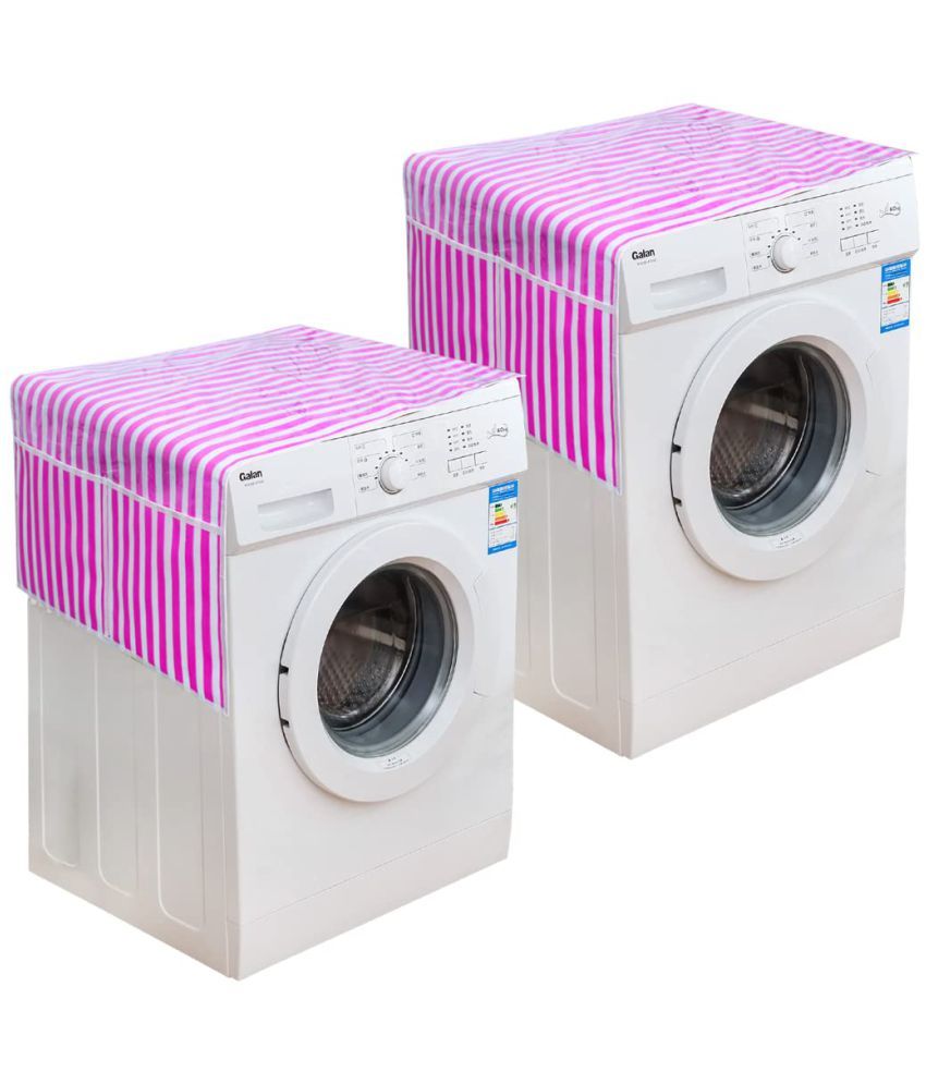     			PrettyKrafts Set of 2 Polyester Pink Washing Machine Cover for Universal Front Load