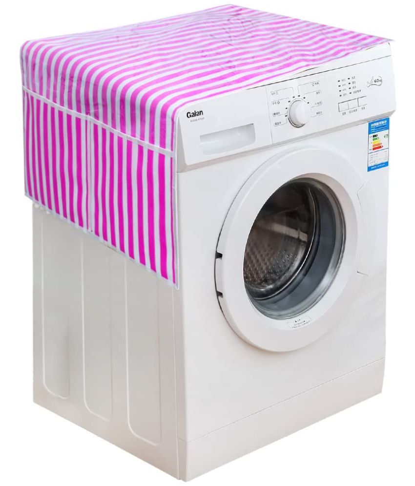     			PrettyKrafts Single Polyester Pink Washing Machine Cover for Universal Front Load