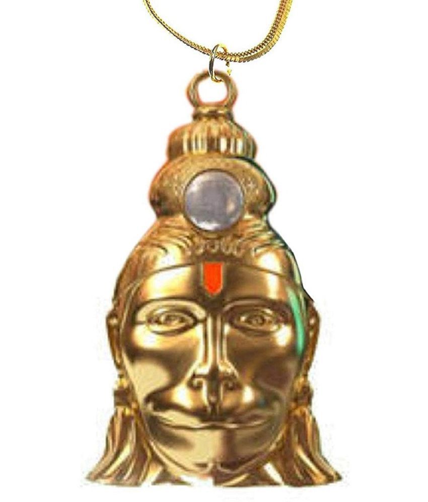     			2Hanuman chalisa yantra with locket Chalisa Printed on Optical Lens with Gold Plated Chain / 24 k Gold plated Hanuman Chalisa Yantra Pendant