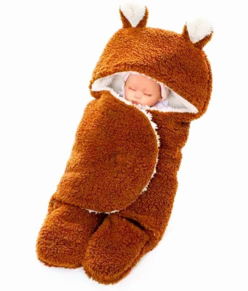Brandonn Brown Flannel Baby Blanket ( 72 cm × 76 cm- 1 pcs)