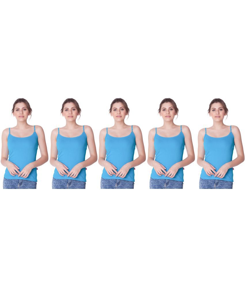     			Dollar Missy Cotton Camisoles - Blue Pack of 5