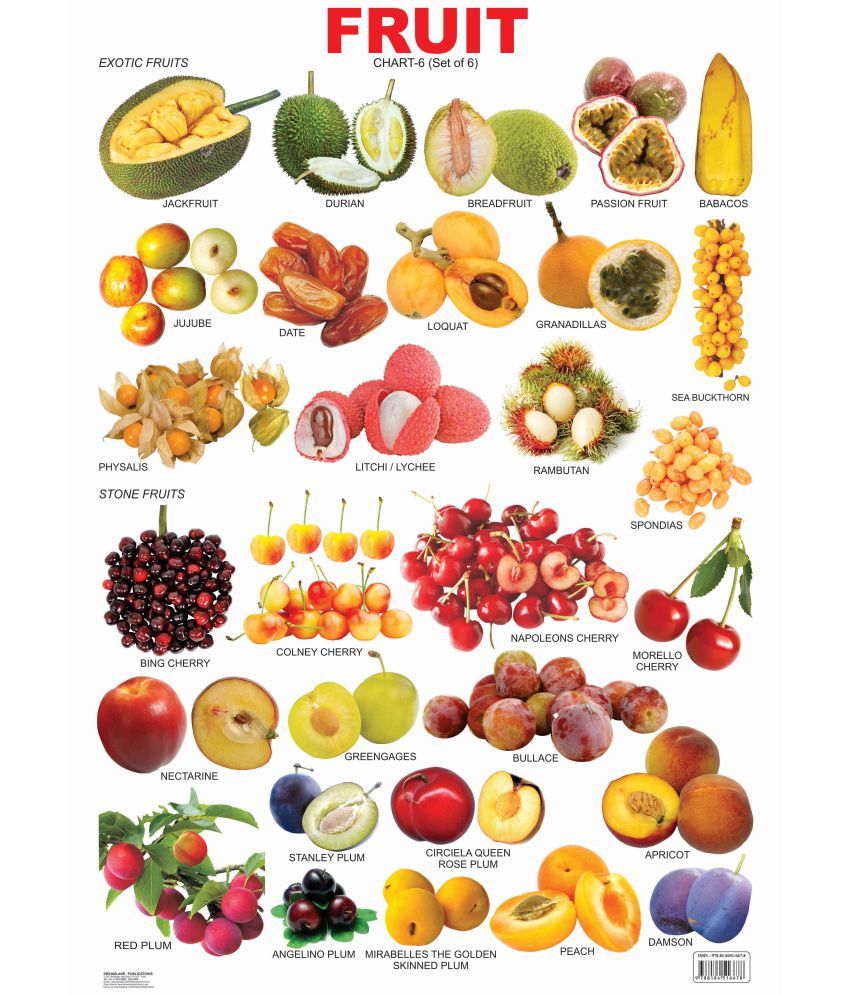 Fruit Chart - 6 - Laminated Chart - Reference Book: Buy Fruit Chart - 6 ...