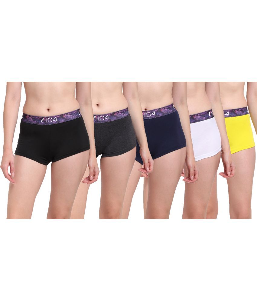     			IC4 Cotton Lycra Boy Shorts - Pack of 5