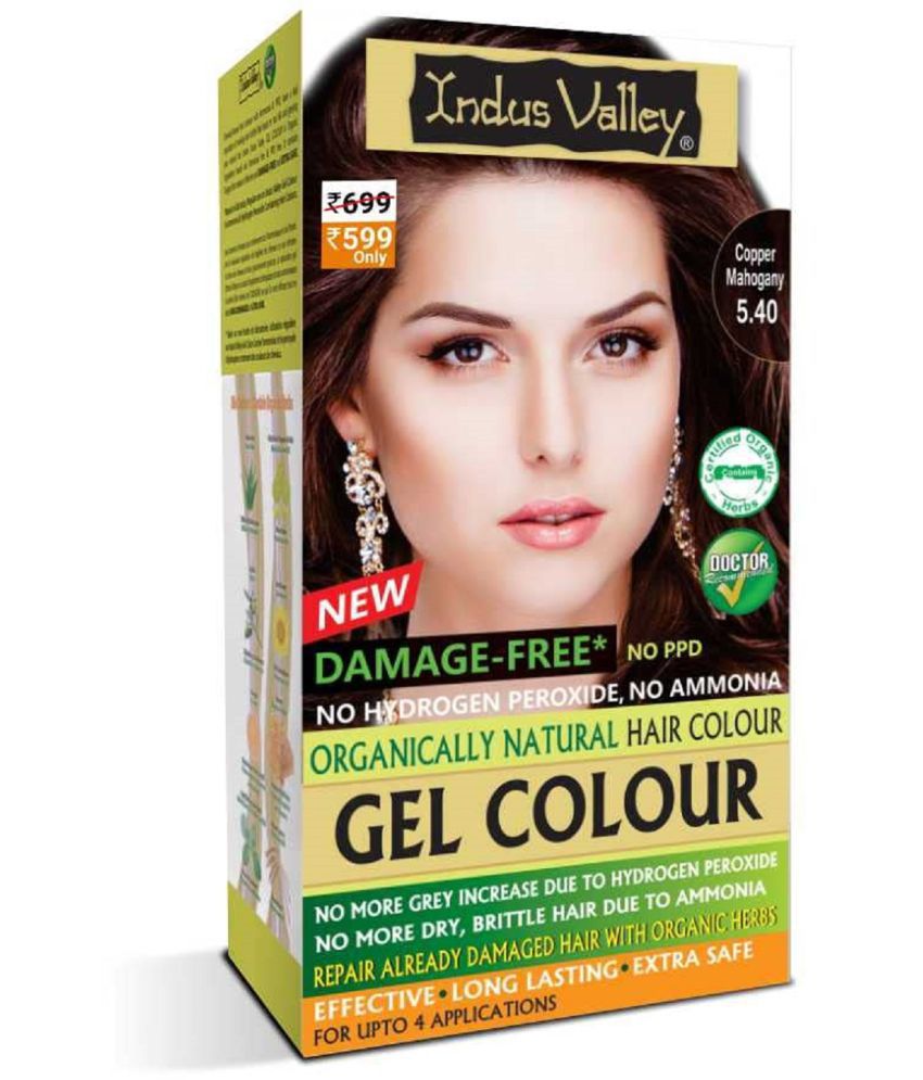 Indus Valley Organically Natural Hair Color No Ammonia Gel Hair Color Copper Mahogany 5.40 , Copper Mahogany ()