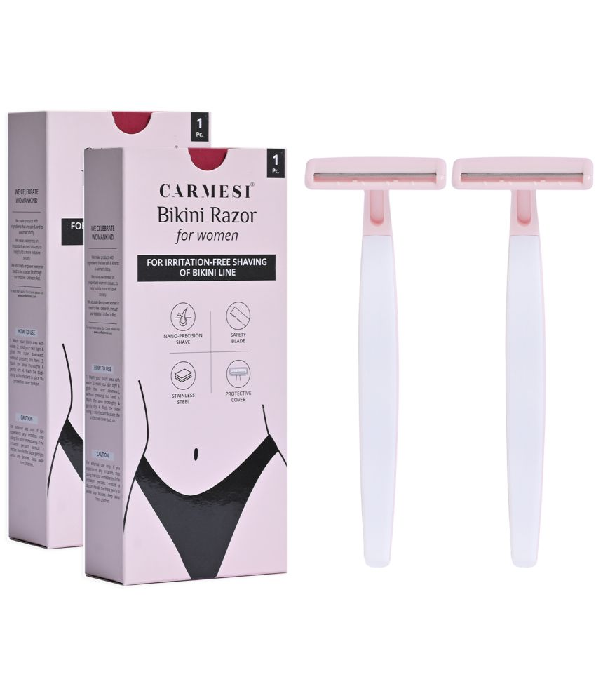 Carmesi Bikini Razor For Women For Irritation Free Shaving Of Bikini Line Pack Of 2 Buy 