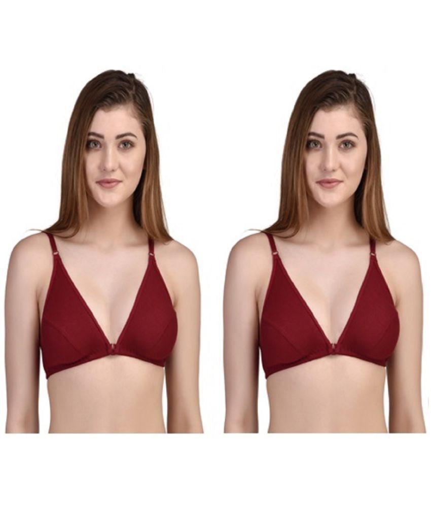     			Desiprime Poly Cotton Front Closure - Maroon Pack of 2