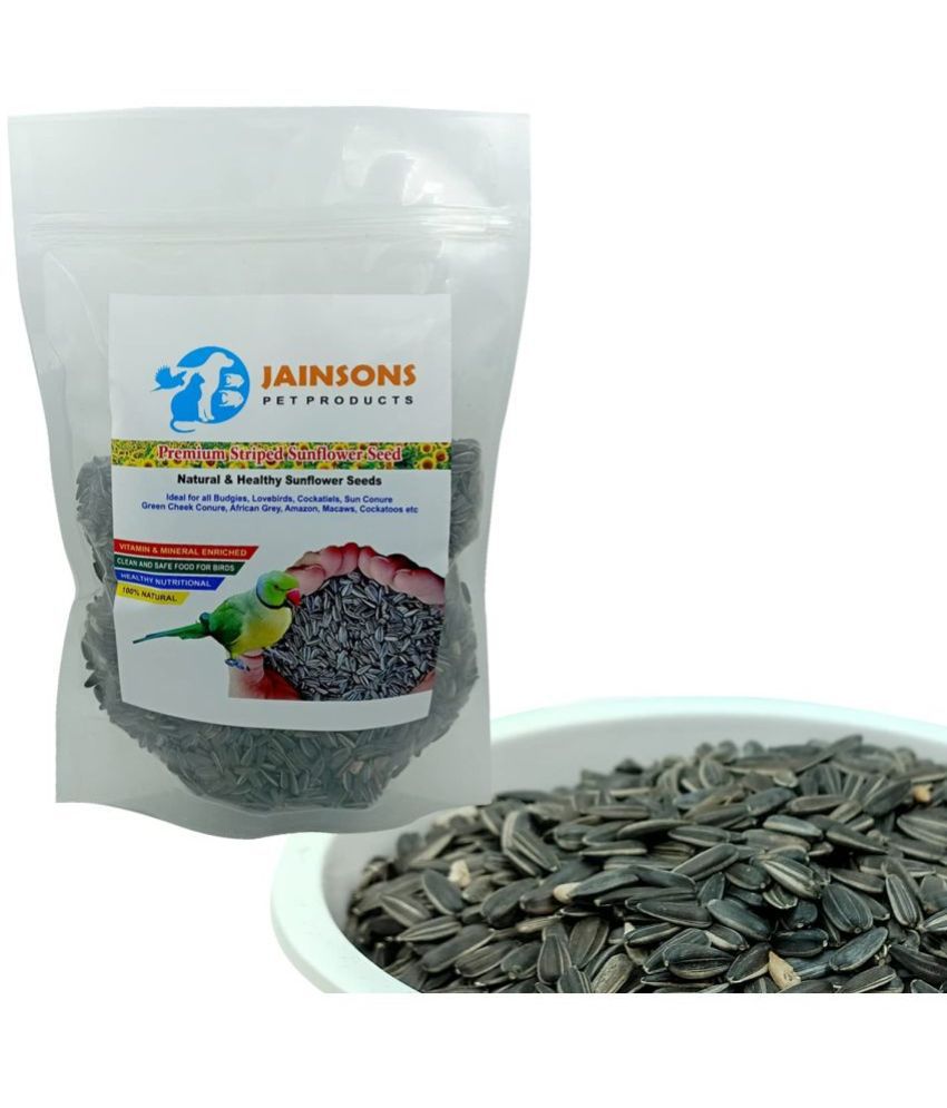 Premium Striped Sunflower Seed for Budgies Bird Food Ideal for Sparrows, Budgies, Finches, Silver Bills, Parrots (900gram 1 PKT)