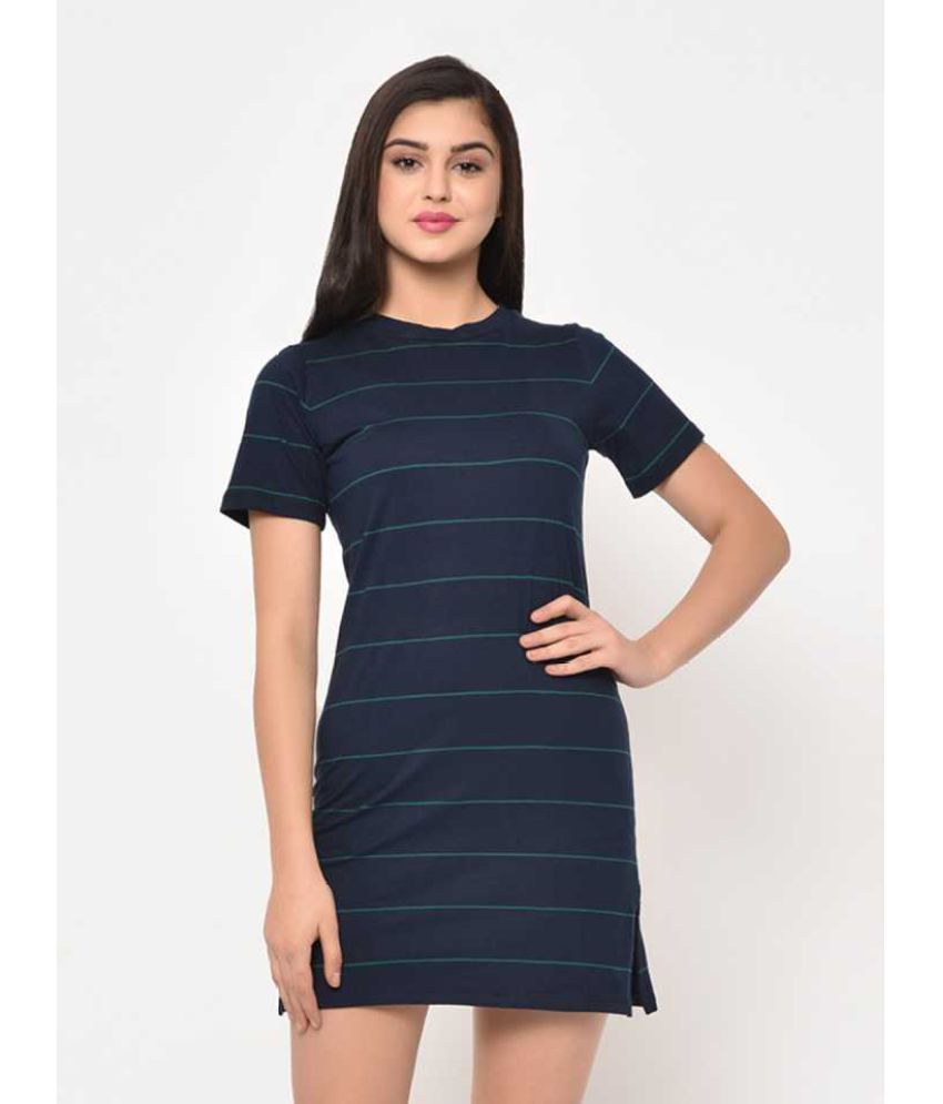     			Rigo Cotton Navy Bodycon Dress -