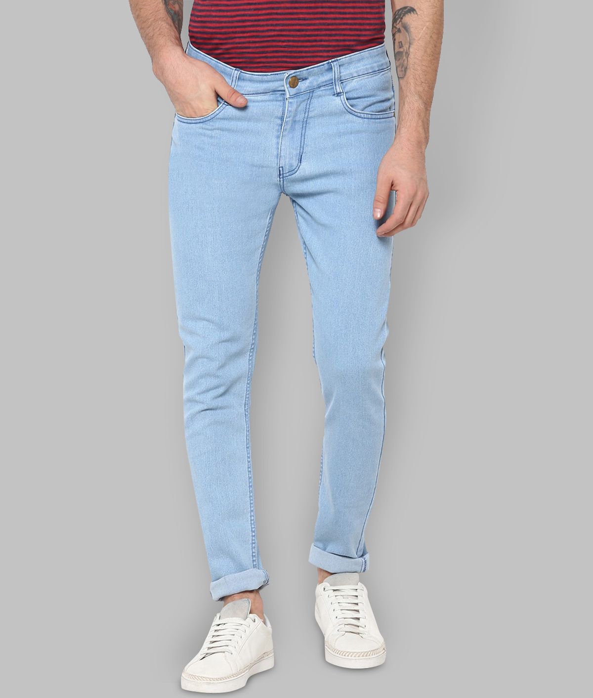     			Urbano Fashion - Light Blue Cotton Blend Slim Fit Men's Jeans ( Pack of 1 )