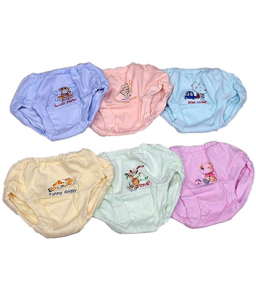     			little PANDA Baby Unisex Soft Hosiery Cotton Panties, Multi-Colored (Pack of 6)