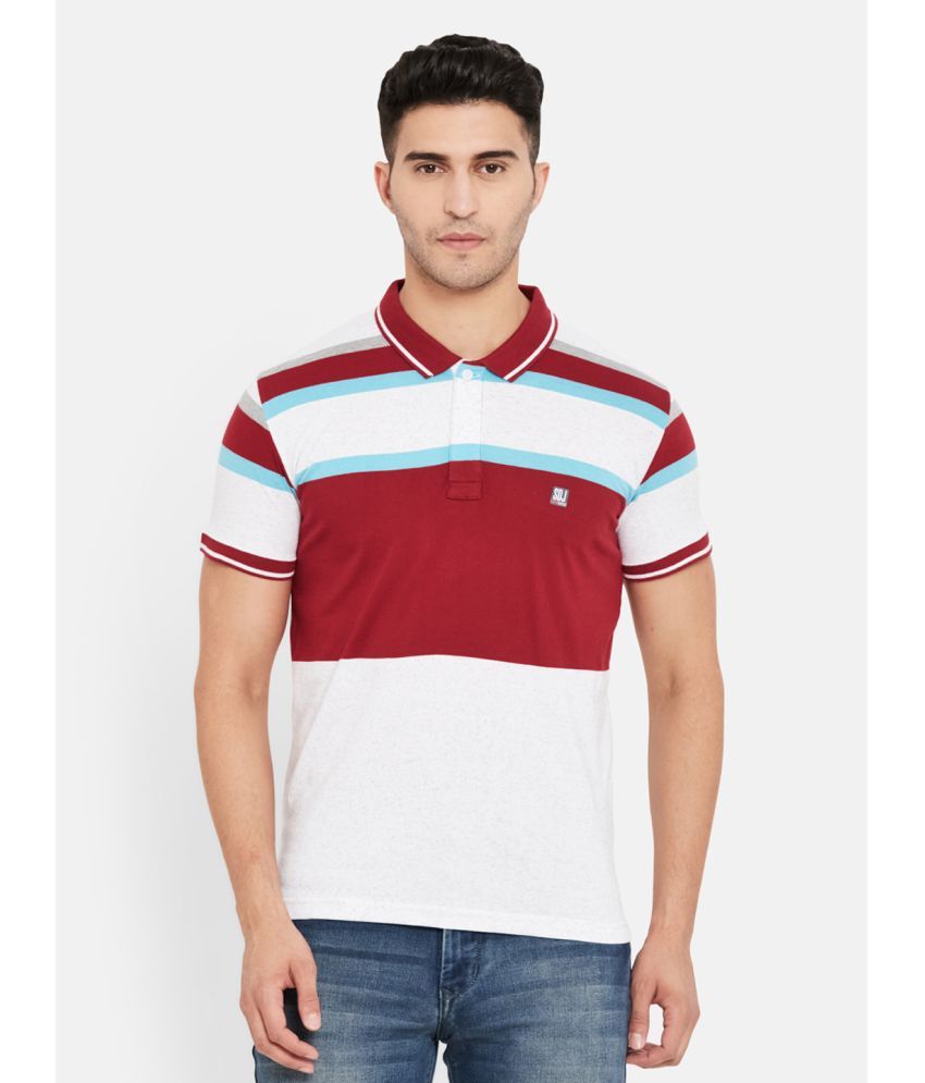     			Duke Maroon Stripers Polo T Shirt