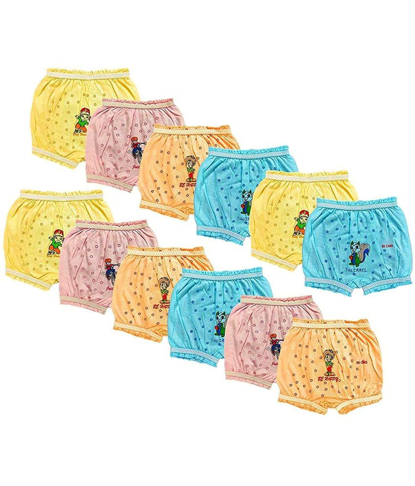     			Pack of 12 LITTLE PANDA Cotton Girls Bloomers ( Multi )