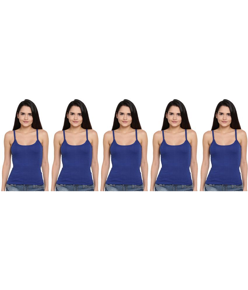     			Dollar Missy Cotton Camisoles - Blue Pack of 5