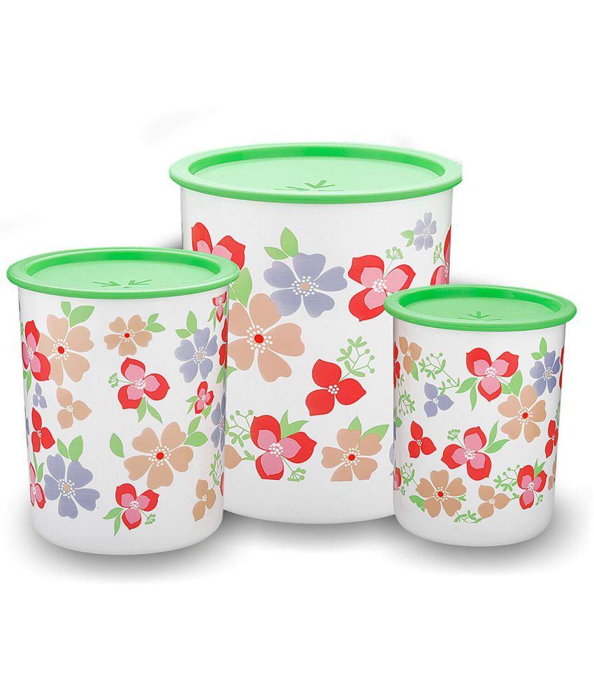     			Oliveware Polyproplene Green Food Container ( Set of 3 )