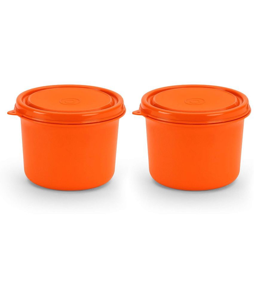     			Oliveware Steel Orange Food Container ( Set of 2 )