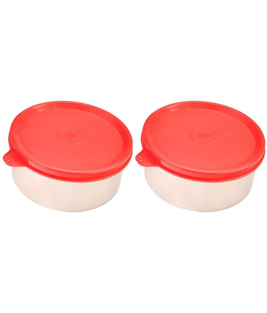     			Oliveware Steel Red Food Container ( Set of 2 )