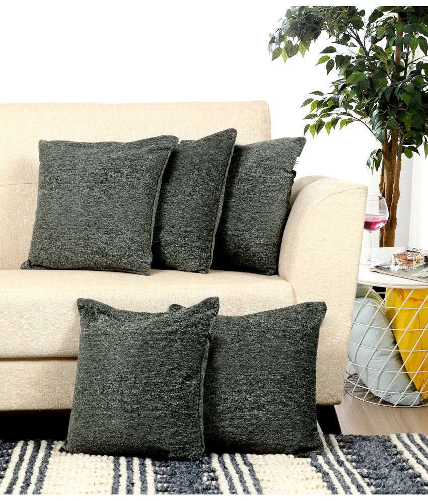     			HOMETALES - Set of 5 Polyester Cushion Covers 40X40 cm (16X16)