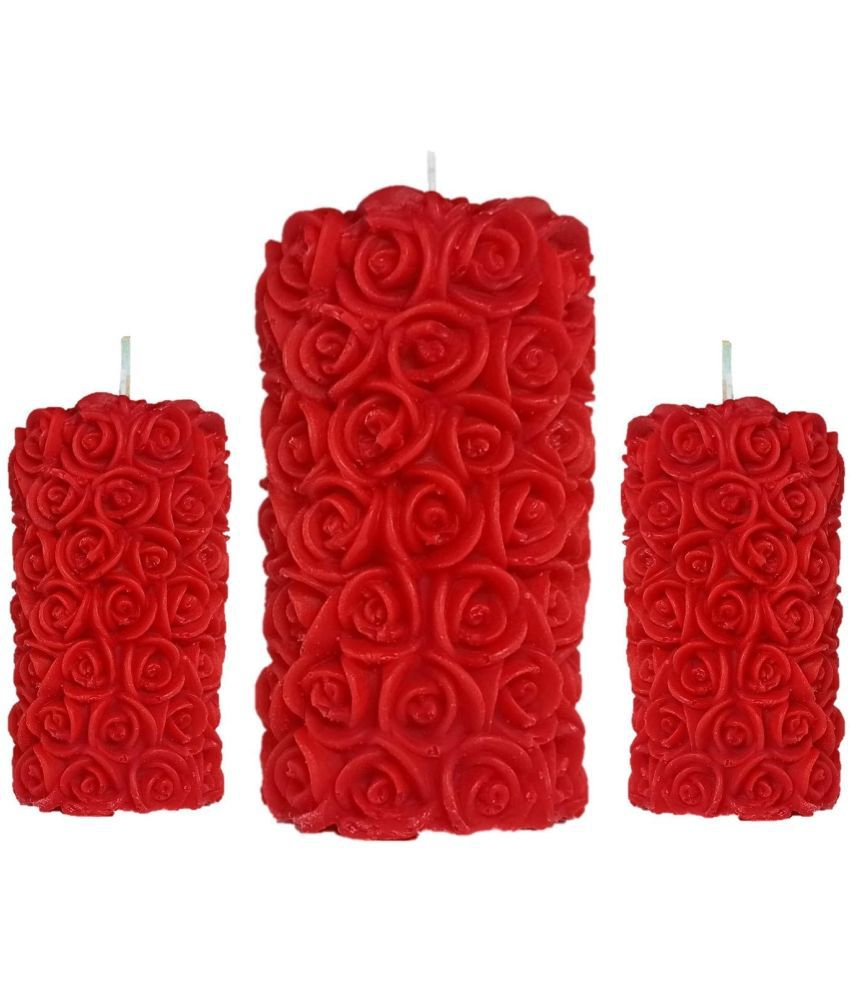     			Scentz London Red Pillar Candle - Pack of 3