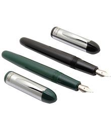 Srpc Beena Antic Fountain Pens 3in1 Ink Filling Mechanism Steel Cap - Green &amp; Black