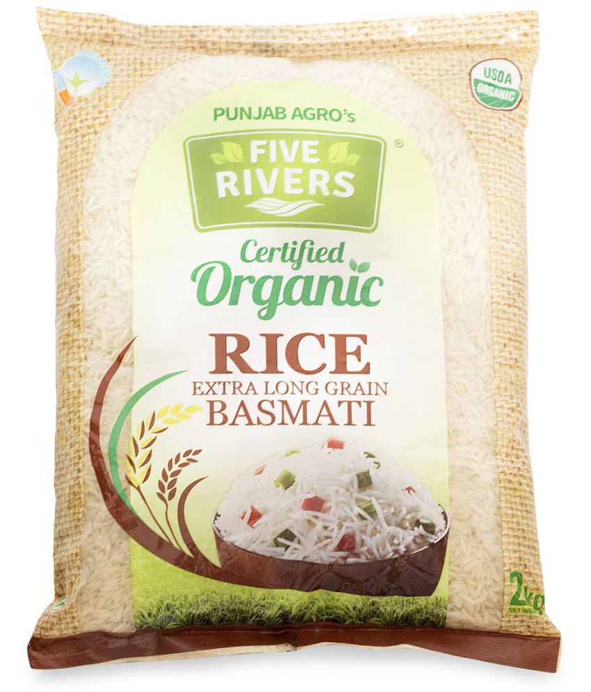 FIVE RIVERS Raw Organic Basmati Rice Rice 2 kg