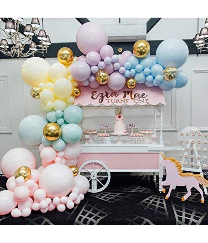     			Party Propz Pastel Balloons Arch Decorations- 115Pcs Garland for Girls Boys Combo Birthday Decoration/ Unicorn Theme/ Candy/ Donut/1st First Years Baby/Bachelorette