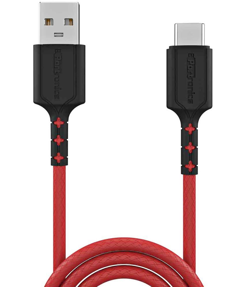     			Portronics Konnect Dash:1 Mtr.Dash Charger Type-C Cable ,Red (POR 1293)