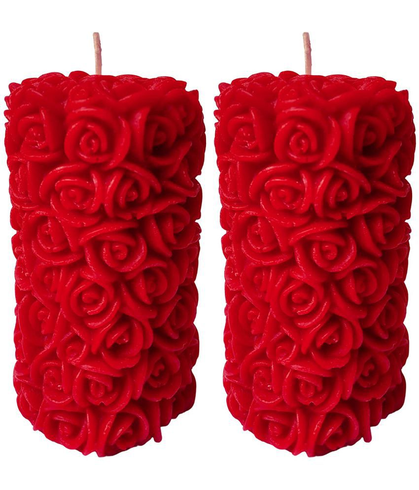    			Scentz London Red Pillar Candle - Pack of 2