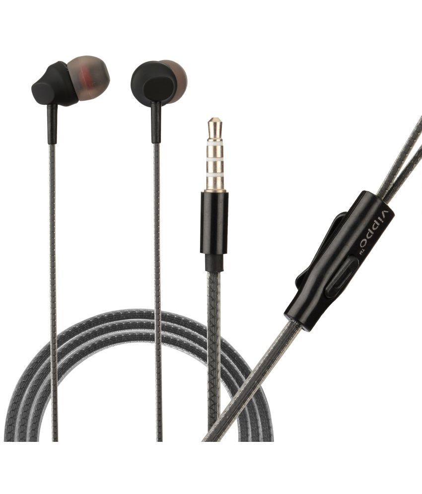 Vippo VHB341 Stereo Music Compatible Mobile In Ear Wired With Mic Headphones/Earphones Black