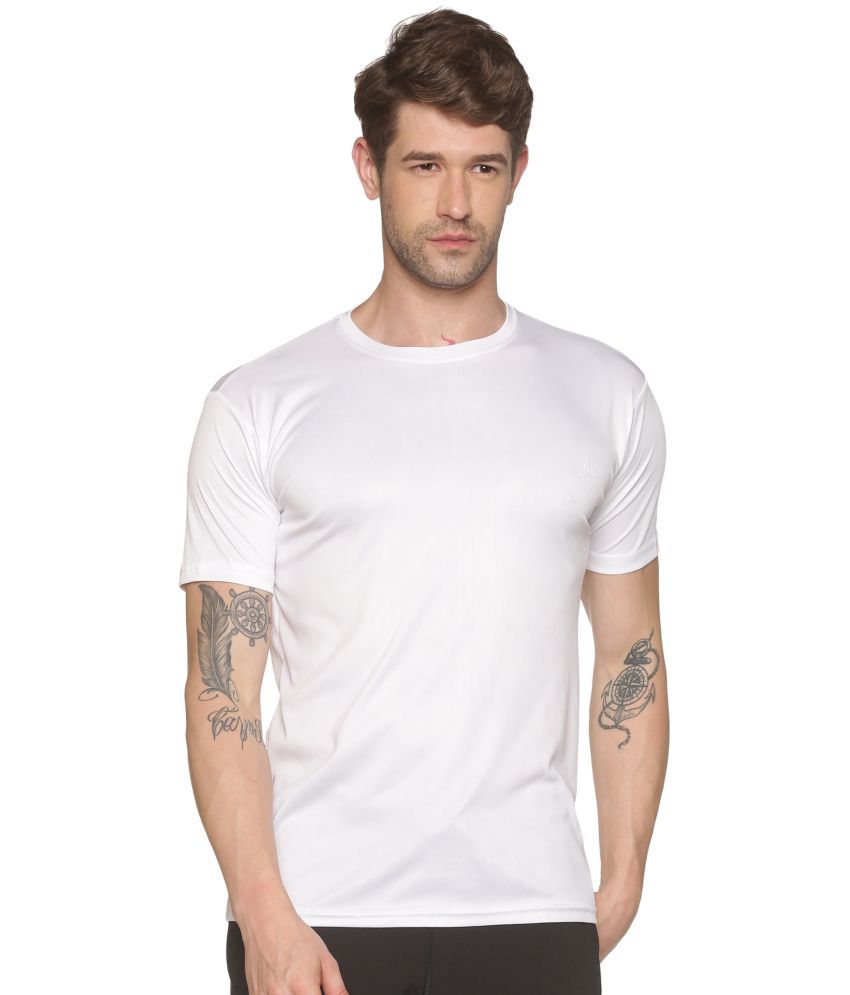     			YHA - White Polyester Regular Fit Men's Sports T-Shirt ( Pack of 1 )