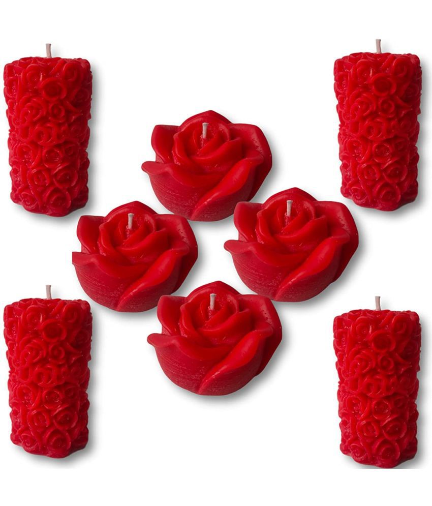     			Scentz London Red Pillar Candle - Pack of 8