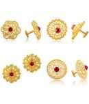 Vighnaharta Everyday wear Gold plated CZ Pink Stone alloy Stud, Earring, Stud Earring for Women and Girls ( Pack of - 4 pair Earring) - VFJ1396-1096-1118-1140ERG