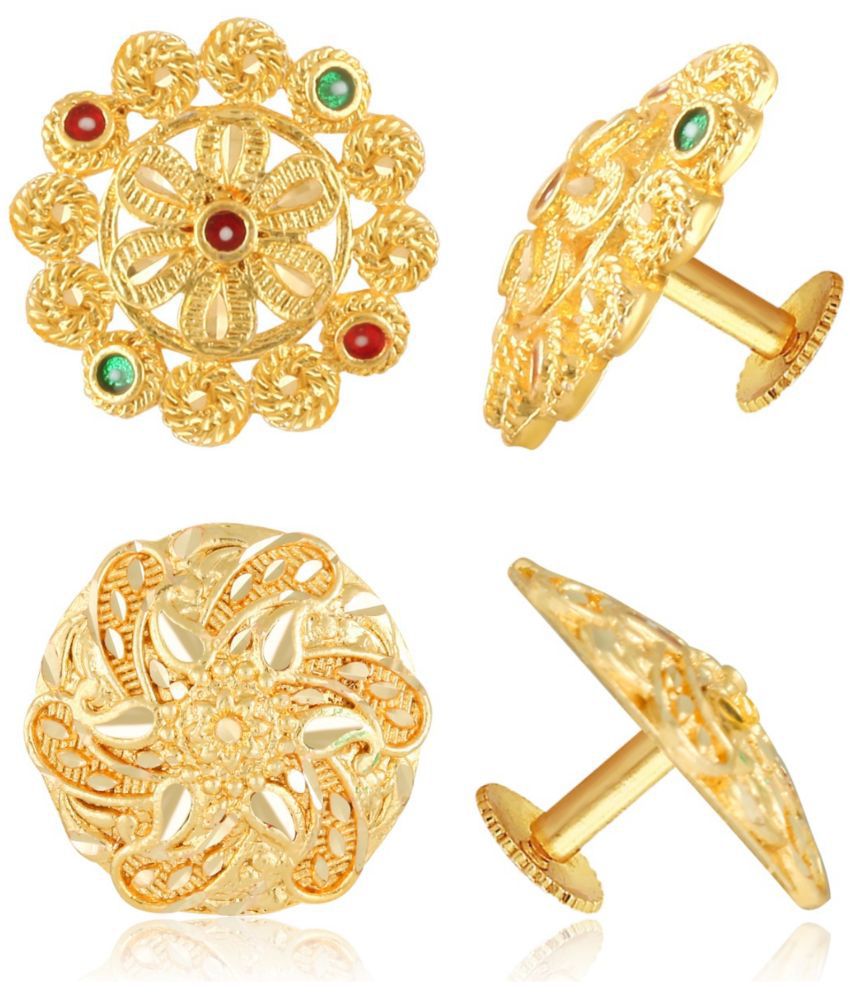     			Vighnaharta Everyday wear Gold plated alloy Earring, Stud, Stud Earring for Women and Girls ( Pack of - 2 pair Earring) - VFJ1434-1269ERG