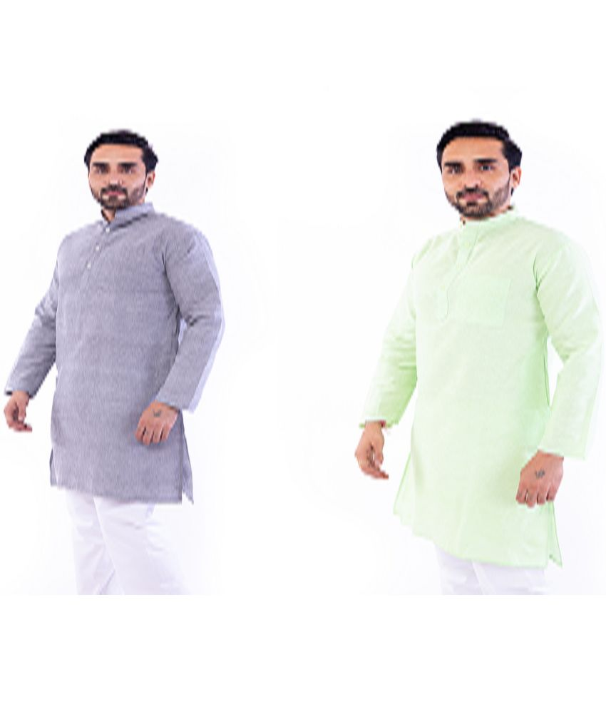     			DESHBANDHU DBK Multi Cotton Kurta Pack of 2