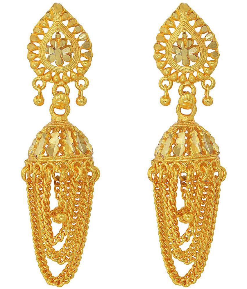     			Happy Stoning Designer Gold Plated Bridal Earrings