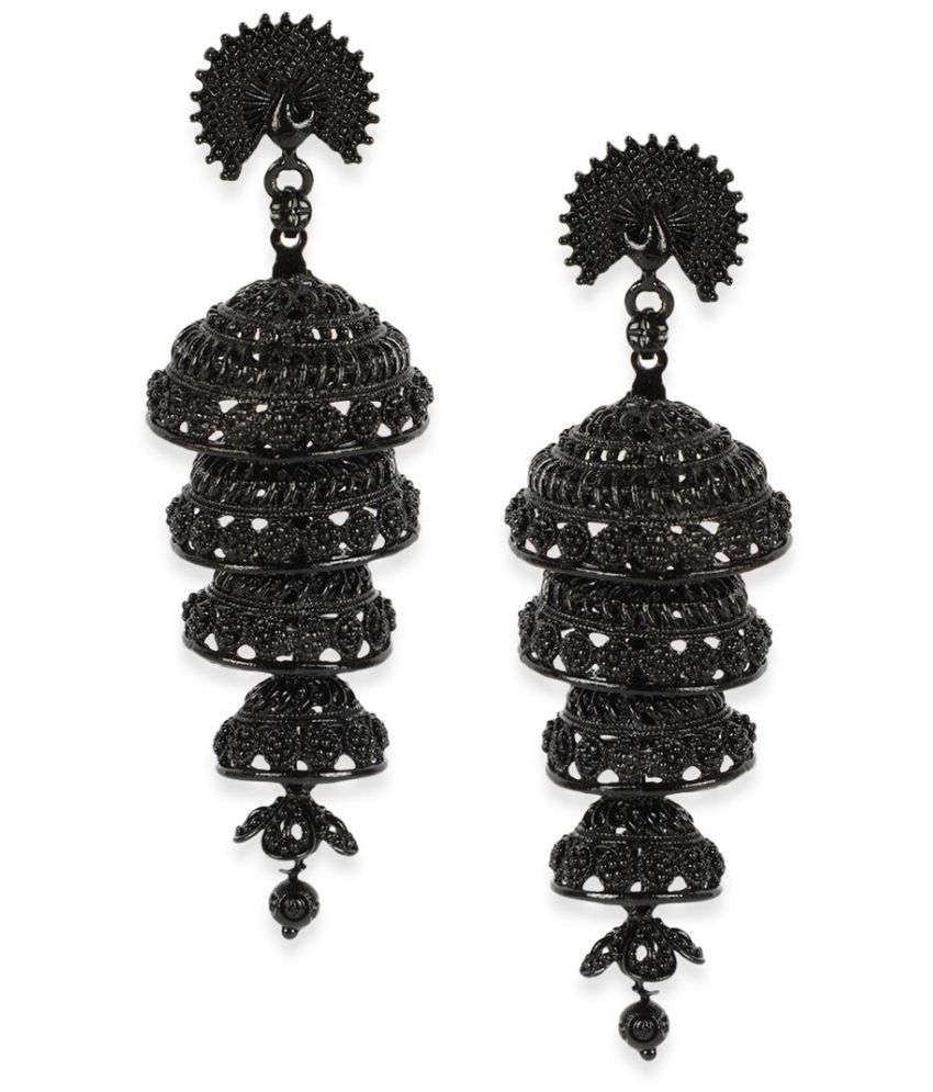     			Happy Stoning Peacock inspired Designer Bridal Jhumka Earrings