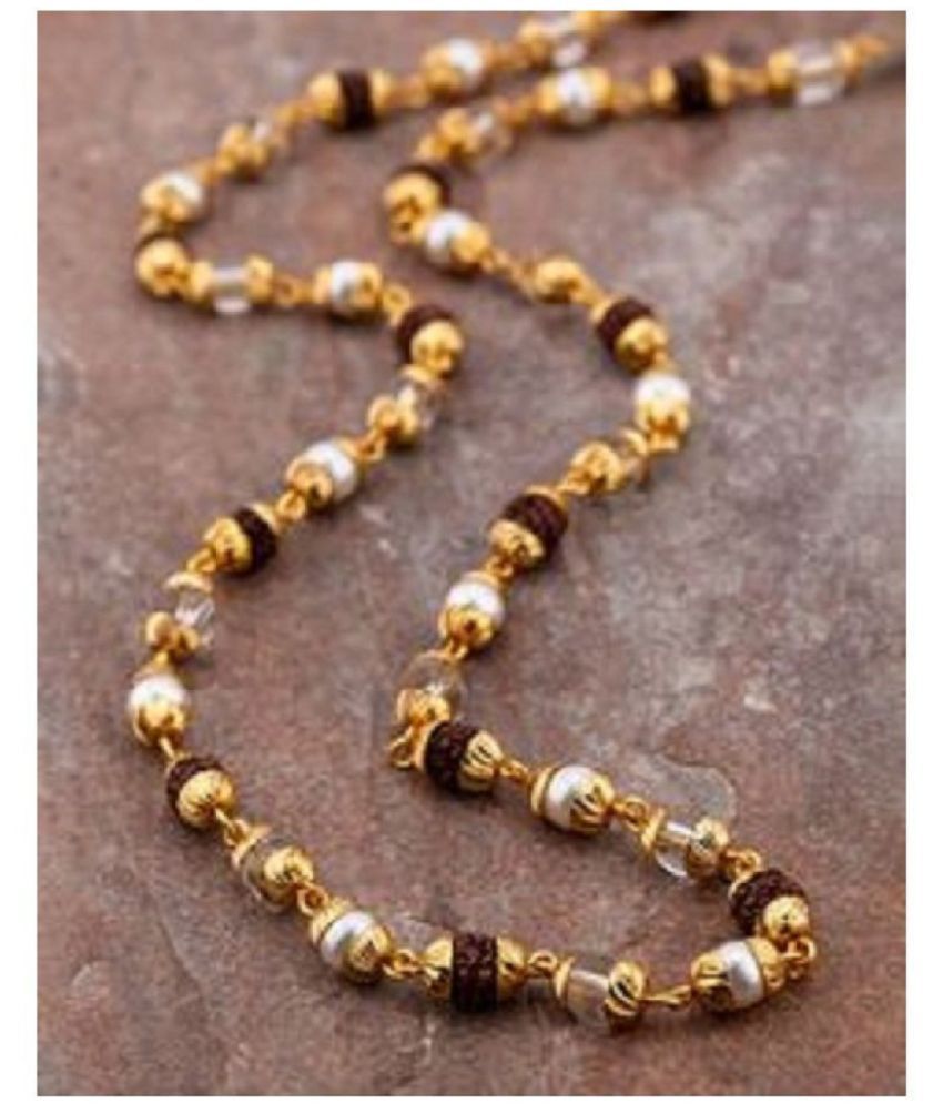     			PAYSTORE Rudraksha Crystal Pearl Combination Mala With Golden Cap For Men / Women